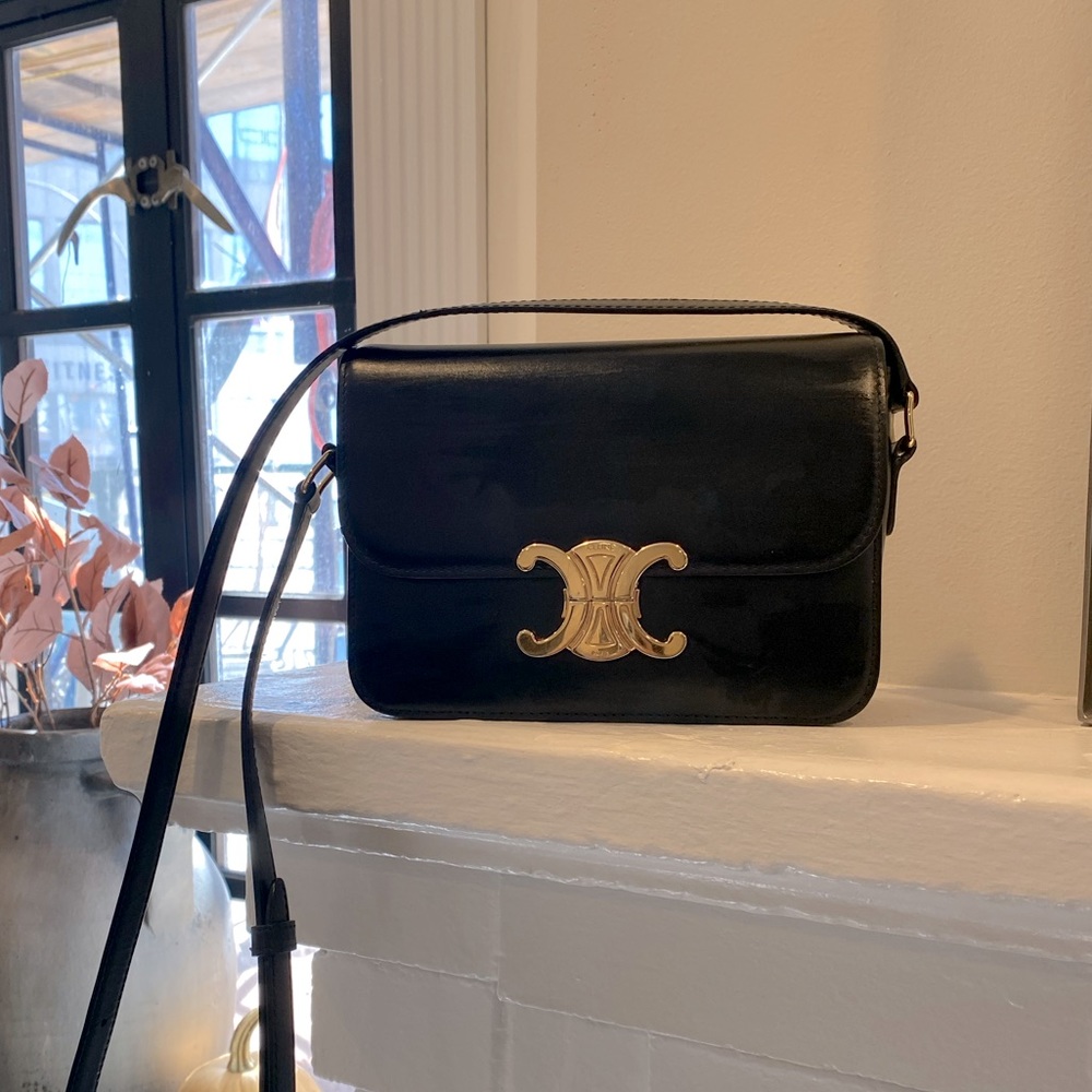 $3950 Celine Triomphe Teen Shoulder Bag